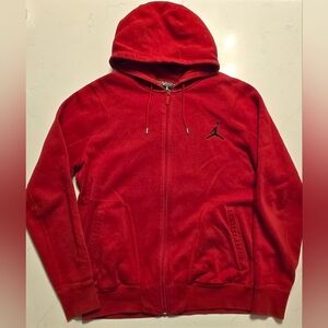 Nike Jordan Jumpman Logo Full Zip Hoodie Pockets Men's Size L Red 547664-695